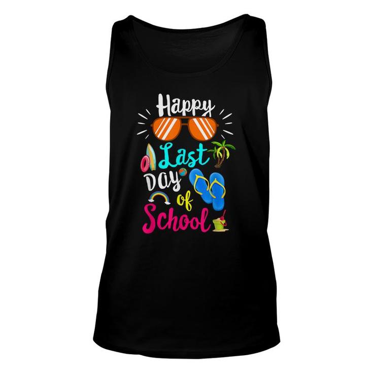 Happy Last Day Of School Funny Teacher Hello Summer Kids  Unisex Tank Top