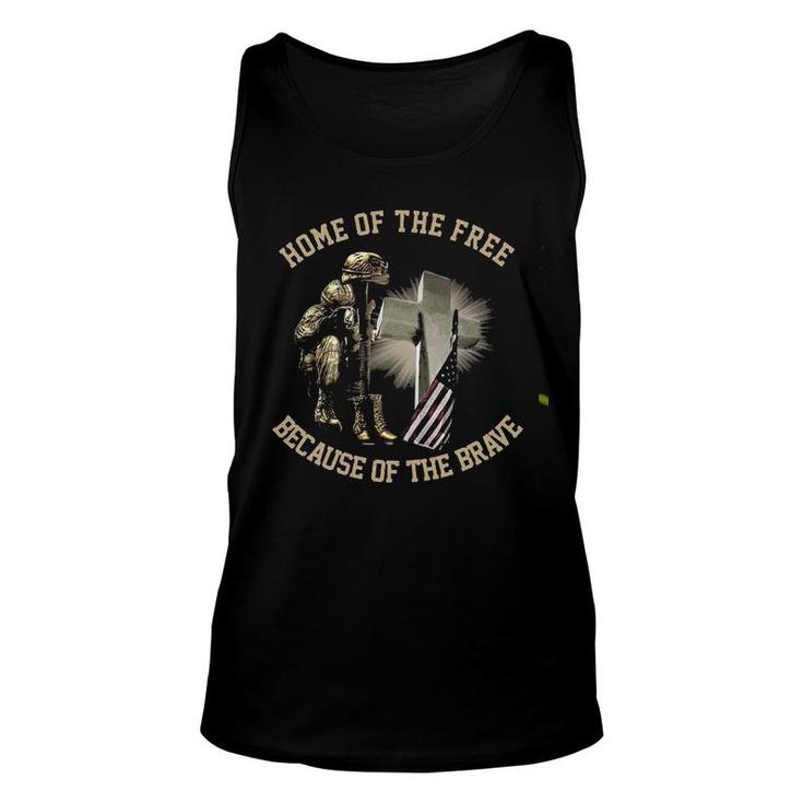 Home Of Free Because Of The Brave USA Veteran Unisex Tank Top