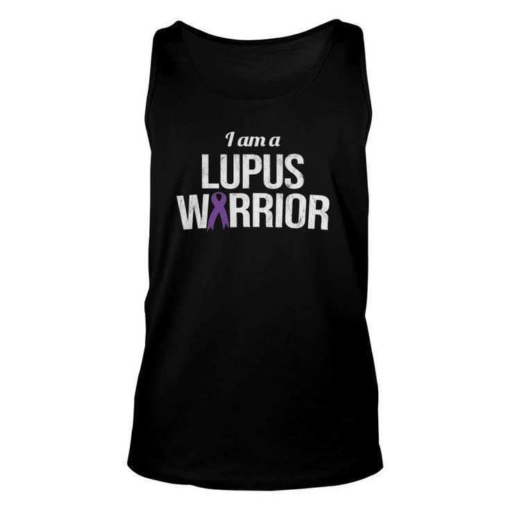 I Am A Lupus Warrior Lupus Awareness Purple Ribbon Lupus Unisex Tank Top