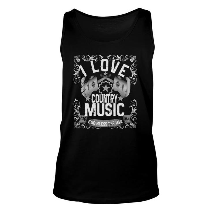 I Love Country Music Fan Of Country Music Vintage Unisex Tank Top