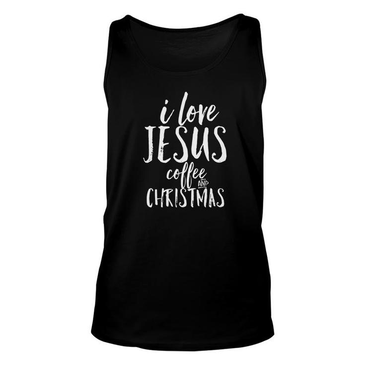 I Love Jesus Coffee Christmas Happy Christian Joy Unisex Tank Top