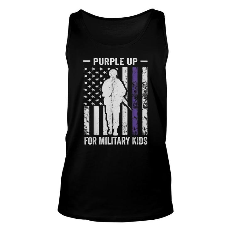 I Purple Up For Military Kids Soldier Strong Month  Unisex Tank Top