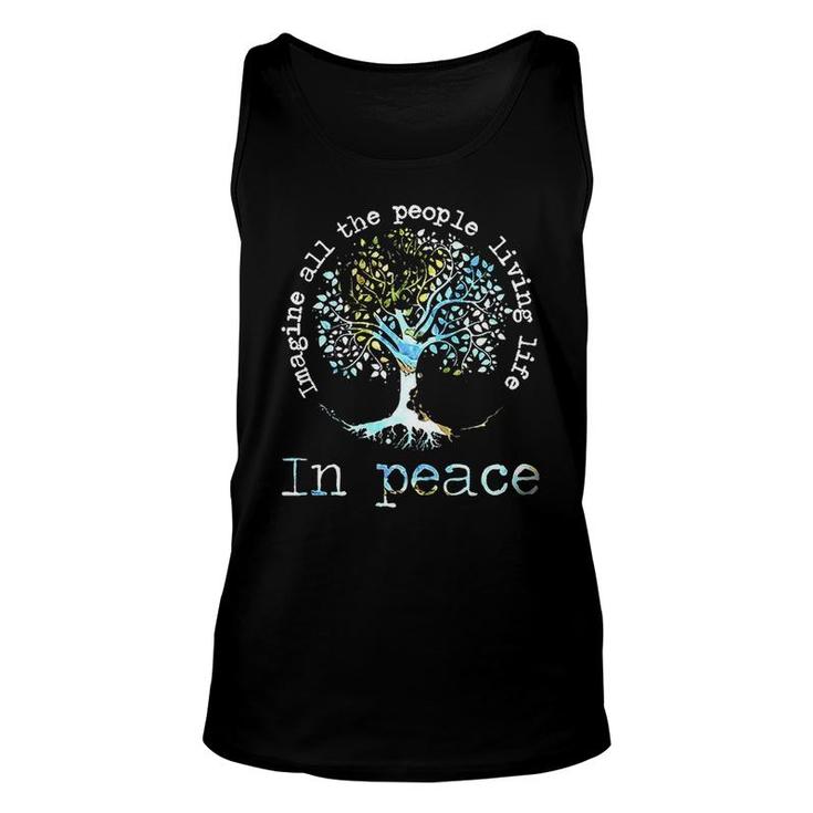 Imagine All People Living Life In Piece Unisex Tank Top