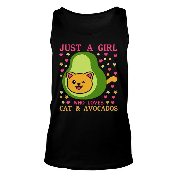 Just A Girl Who Lovers Cat And Avocados Funny Avocado Unisex Tank Top