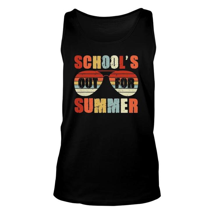 Last Day Of Schools Out For Summer Teacher Retro Vintage Unisex Tank Top