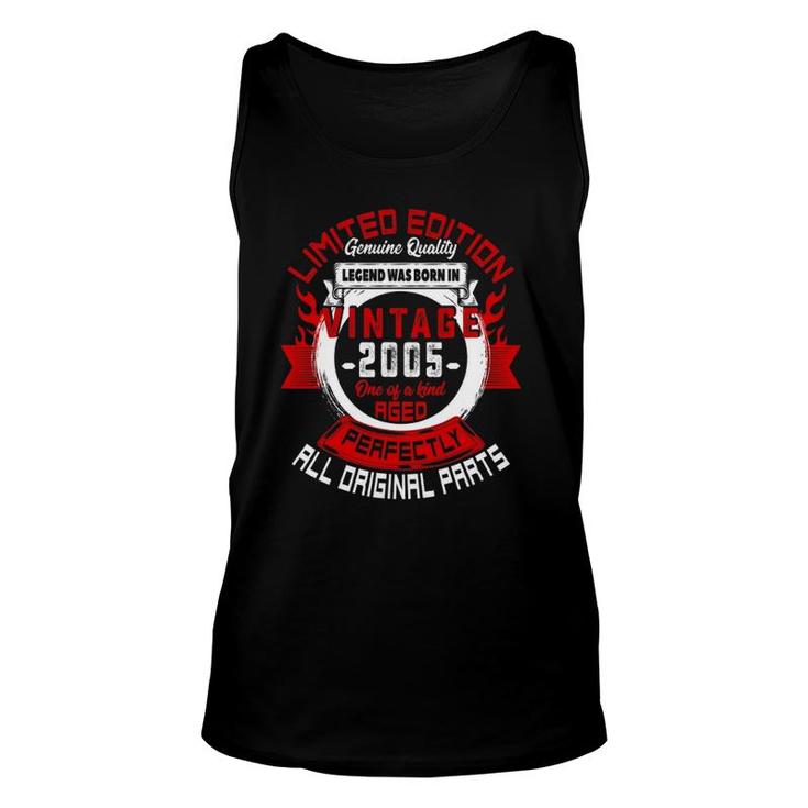 Legend Born In 2005 17Th Birthday Tee For 17 Years Old Unisex Tank Top