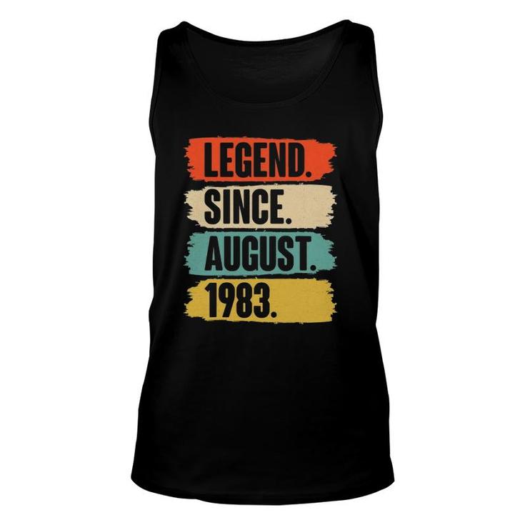 Legend Since August 1983 Birthday Gift For 38 Years Old Man Unisex Tank Top