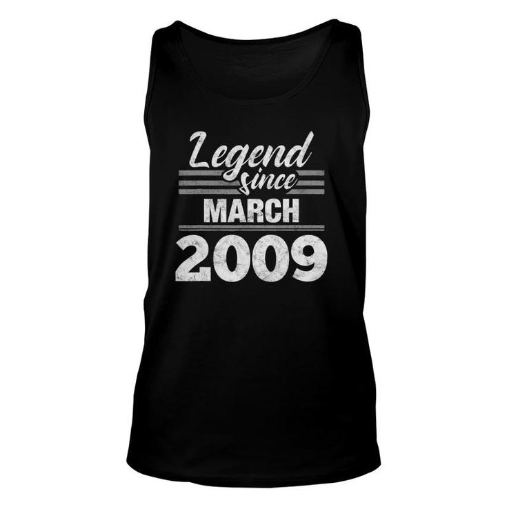 Legend Since March 2009 - 13Th Birthday 13 Years Old Unisex Tank Top