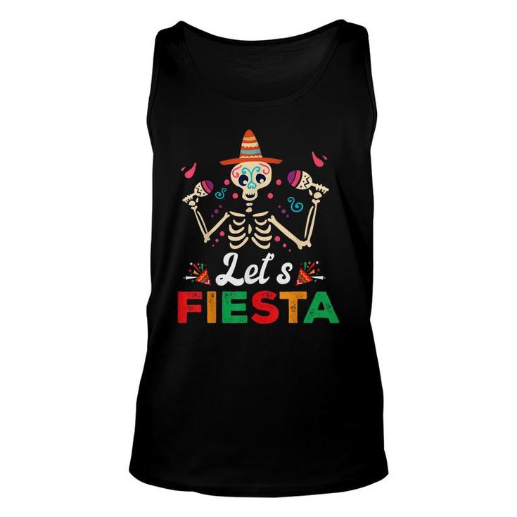 Lets Fiesta Mexican Sombrero Skull Margarita Senorita  Unisex Tank Top