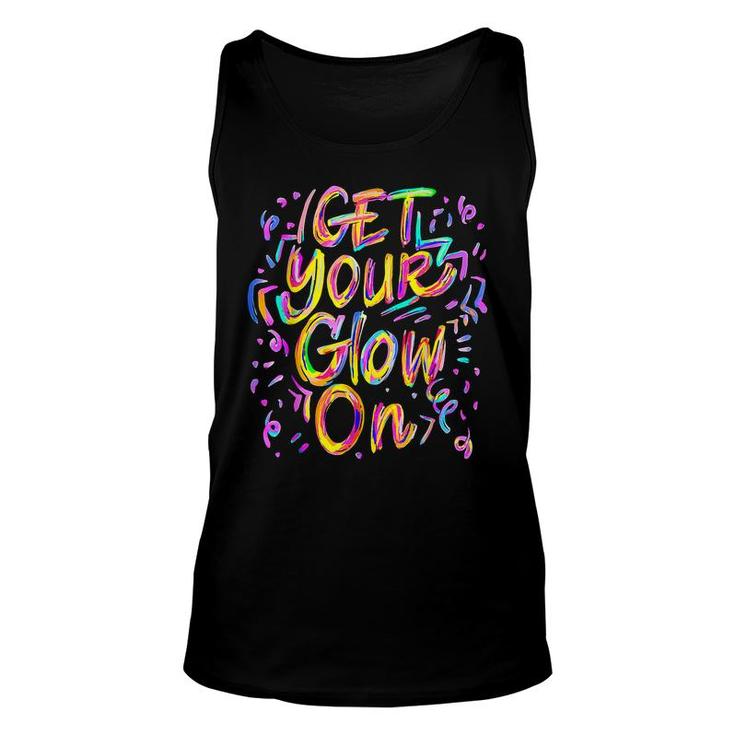 Lets Glow Crazy Glow Party 80S Retro Costume Party Lover  Unisex Tank Top