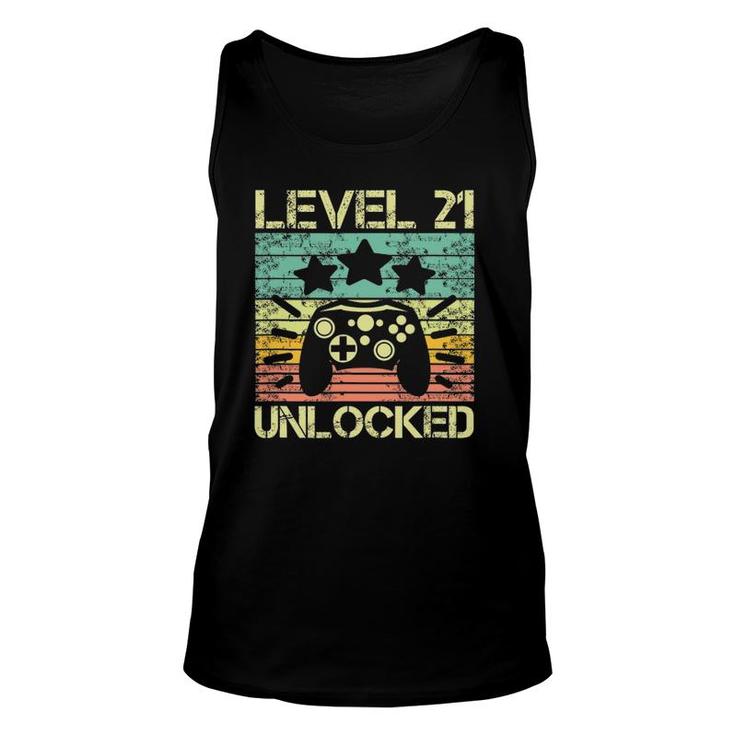 Level 21 Unlocked 21St Birthday 21 Years Old Unisex Tank Top