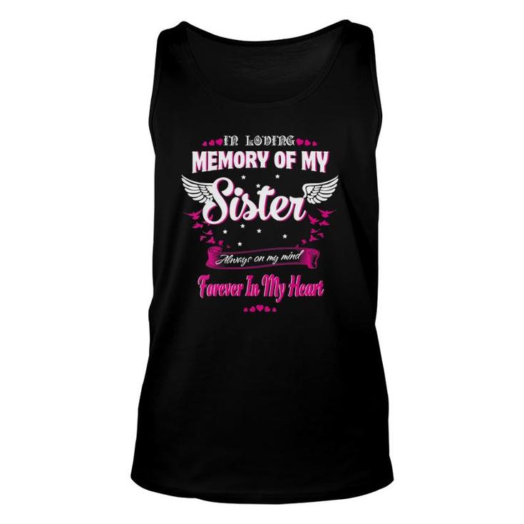 Womens In Loving Memory Of My Sister On My Mind Forever In My Heart Tank Top