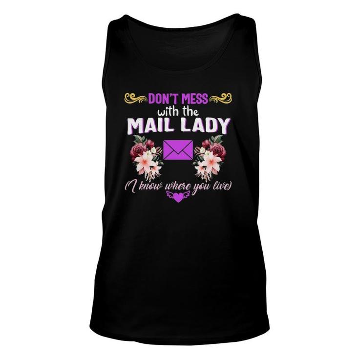 Mail Lady Know Where Live Postal Worker Carrier Post Office Unisex Tank Top