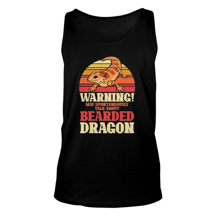 May Spontaneously Talk About Bearded Dragon Vintage Reptile Unisex Tank Top
