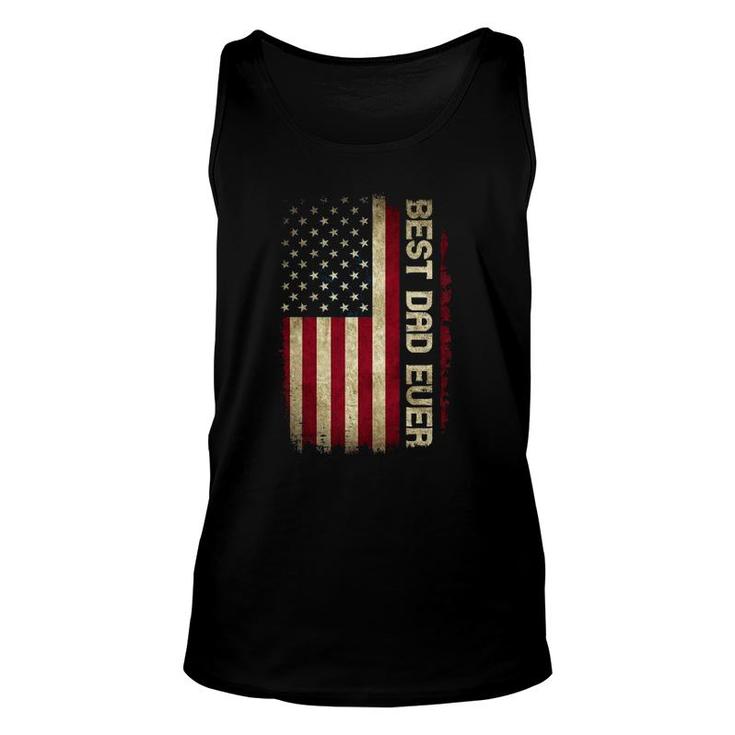 Mens Best Dad Ever Husband Fathers Day American Flag For Dad Unisex Tank Top
