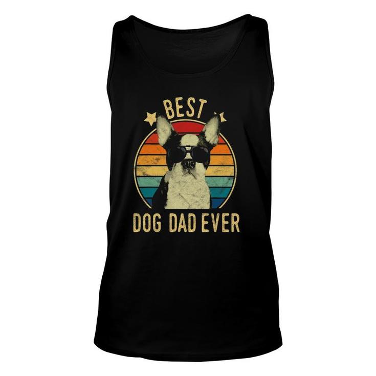 Mens Best Dog Dad Ever Boston Terrier Fathers Day Unisex Tank Top