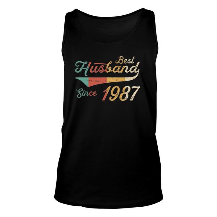 Mens Best Husband Since 1987 - 35 Years Wedding Anniversary Unisex Tank Top
