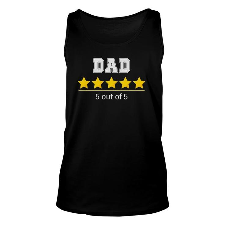 Mens Dad 5 Stars Cool Funny Family Fathers Day Gift For Father Unisex Tank Top