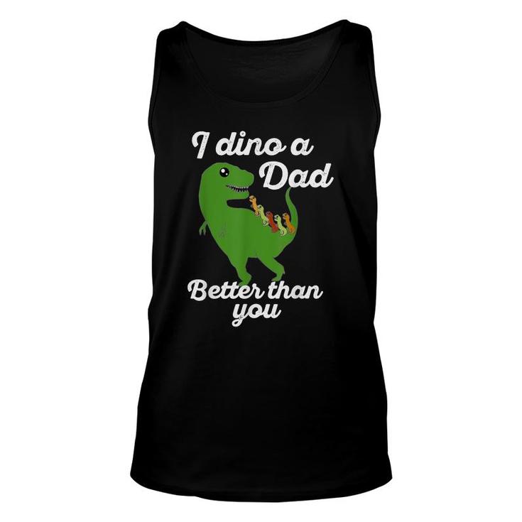 Mens Dad Of Five  Funny Dinosaur Fathers Day Joke Gift Mens Unisex Tank Top