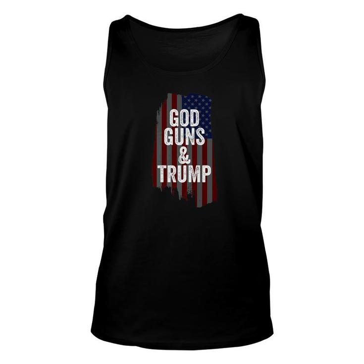 Mens God Guns President Trump Proud American Flag Republican Premium Unisex Tank Top