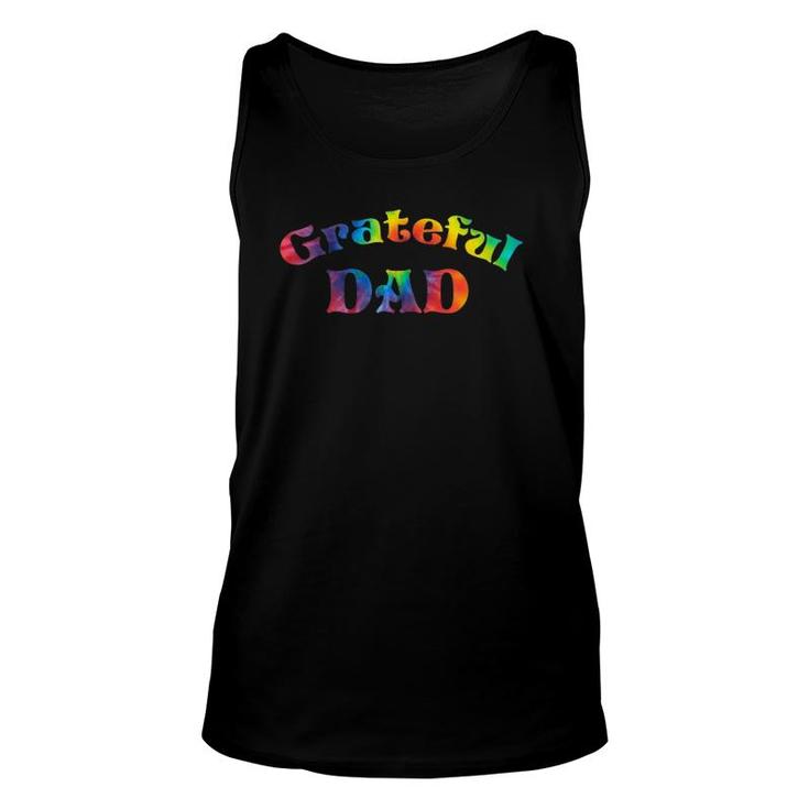 Mens Grateful Dad Fathers Day Tie Dye Letters For Dads Unisex Tank Top