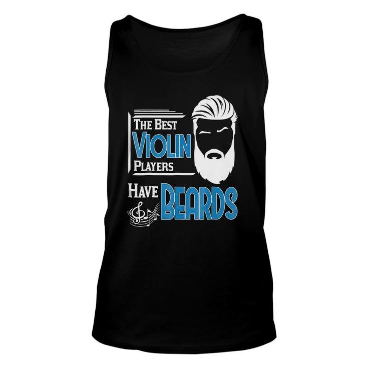 Mens Male Violin Player Beard Violinist Orchestra Gift Unisex Tank Top