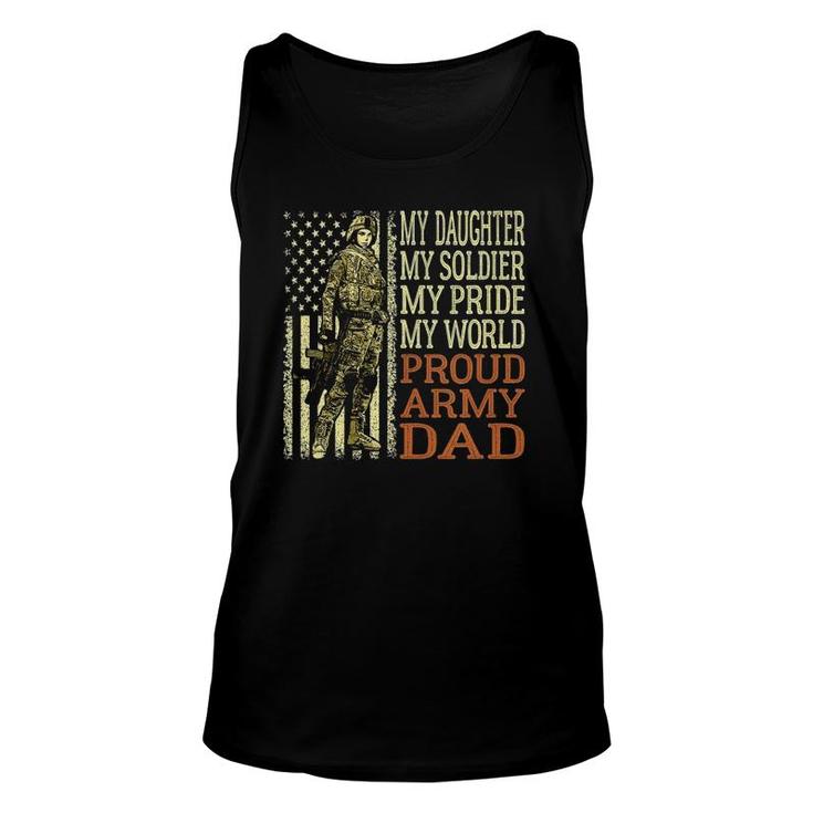 Mens My Daughter My Soldier Hero Proud Army Dad Military Father  Unisex Tank Top