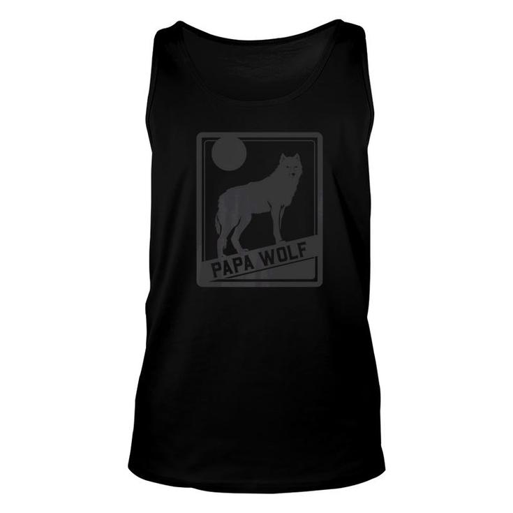 Mens Papa Wolf  Wolf Pack Family Shirt For Dads Unisex Tank Top