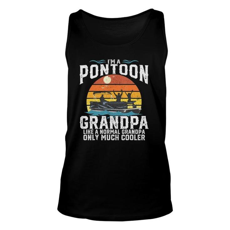 Mens Pontoon Grandpa Captain Retro Funny Boating Fathers Day Gift Unisex Tank Top