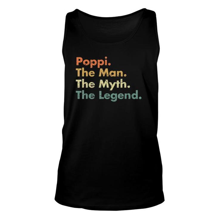 Mens Poppi Man Myth Legend Father Dad Uncle Gift Idea Tee Unisex Tank Top