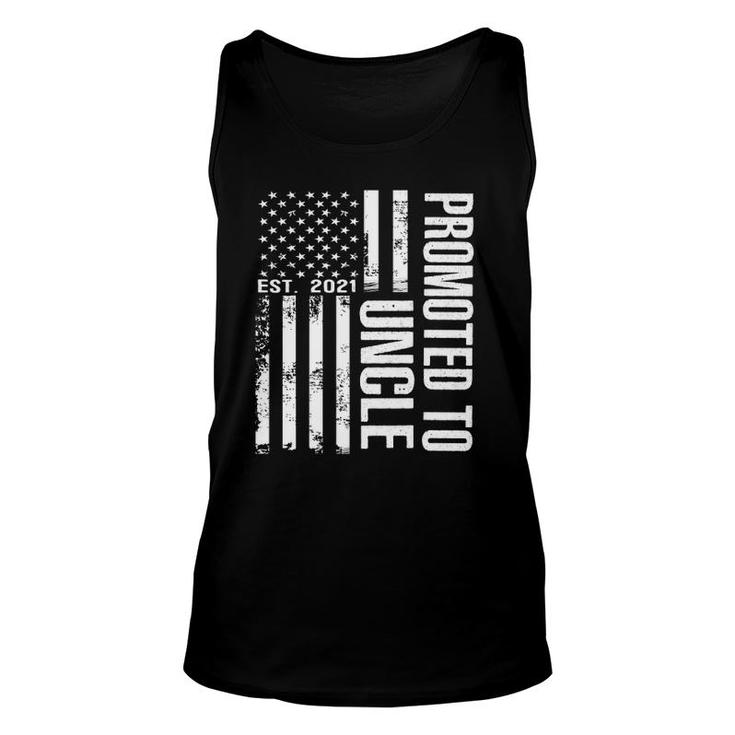 Mens Promoted To Uncle 2021 American Flag Cool S Fathers Day Unisex Tank Top