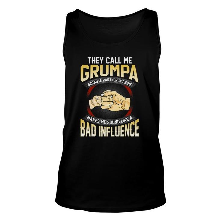 Mens They Call Me Grumpa Because Partner In Crime Fathers Day Unisex Tank Top