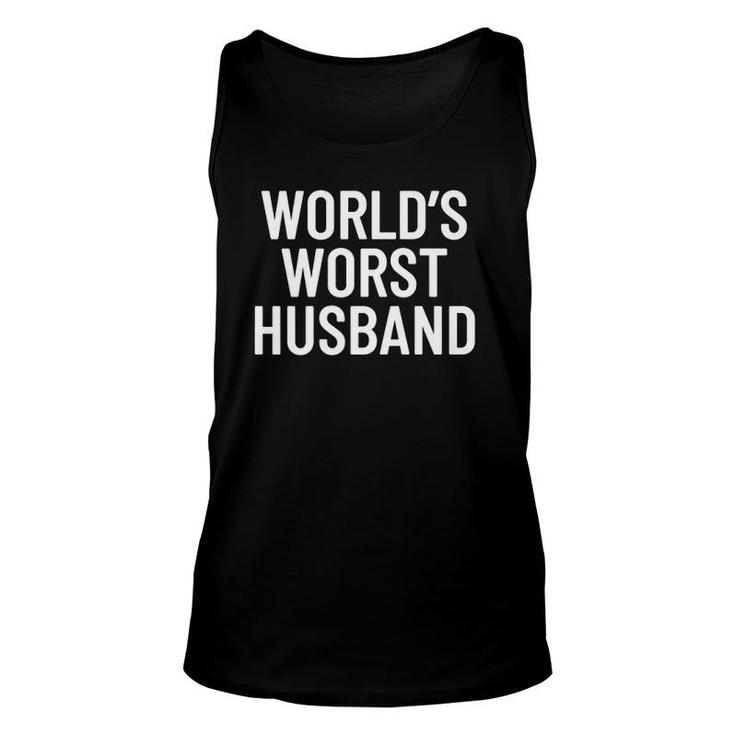 Mens Worlds Worst Husband  Unisex Tank Top