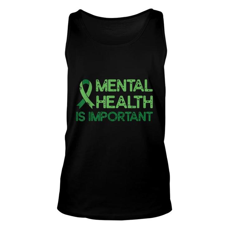 Mental Health Green Ribbon Anxiety Mental Health Awareness  Unisex Tank Top