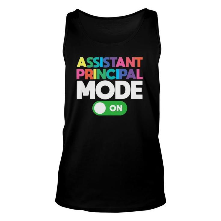 Mode On Assistant Principal Colorful Text Unisex Tank Top