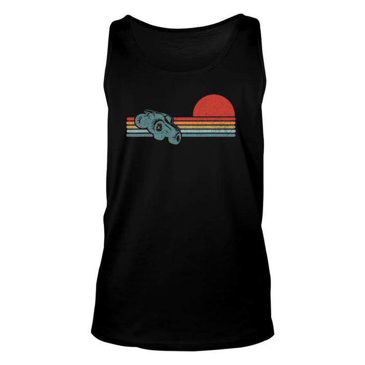 Monster Truck Vintage Retro Sunset Horizon Stripes Lines Unisex Tank Top