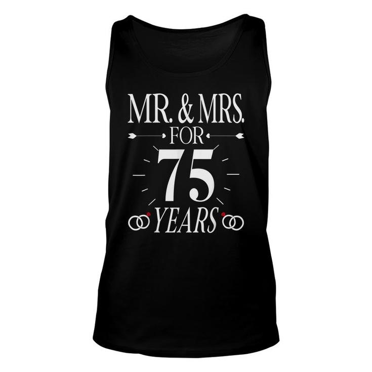 Mr & Mrs For 75 Years 75Th Wedding Anniversary Matching Unisex Tank Top