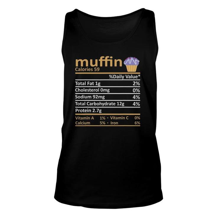 Muffin Nutrition Food Facts Thanksgiving Funny Christmas Unisex Tank Top