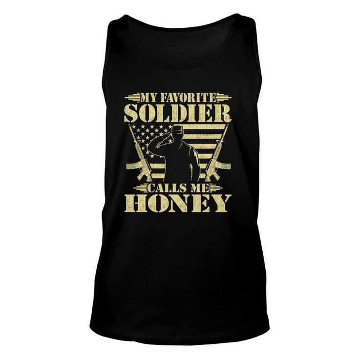My Favorite Soldier Calls Me Honey Proud Military Wife Gifts Unisex Tank Top
