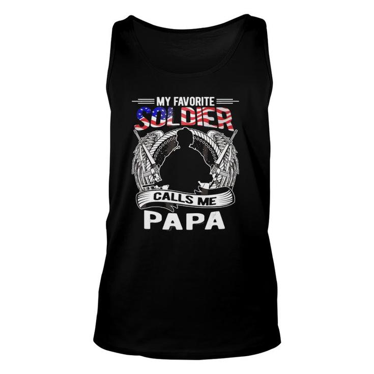 My Favorite Soldier Calls Me Papa - Proud Army Grandpa Gift Unisex Tank Top