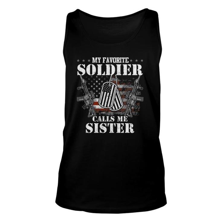 My Favorite Soldier Calls Me Sister Veteran S Unisex Tank Top