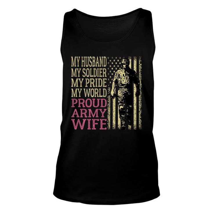 My Husband My Soldier Hero - Proud Army Wife Military Spouse   Unisex Tank Top