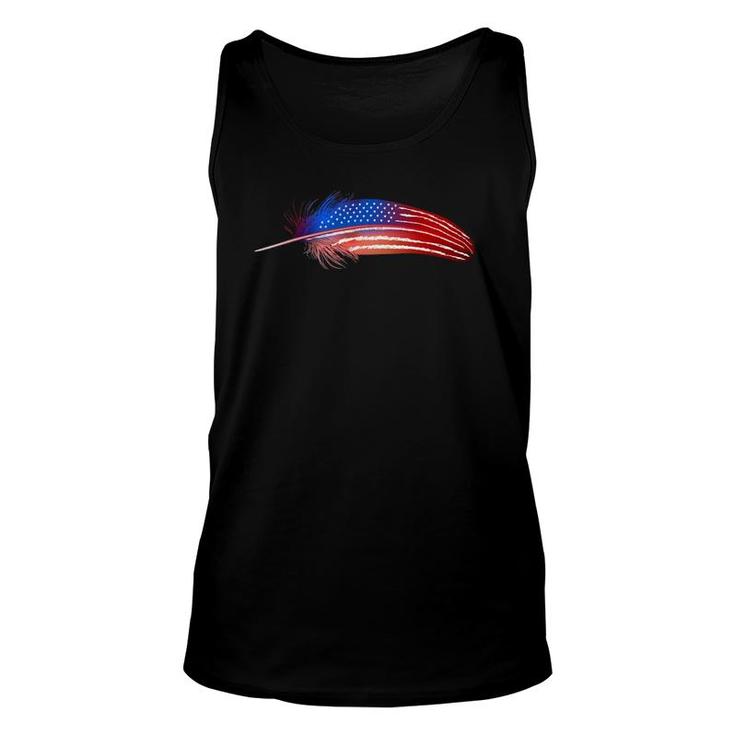 Native American Veteran Flag Day Feather For July 4Th Unisex Tank Top