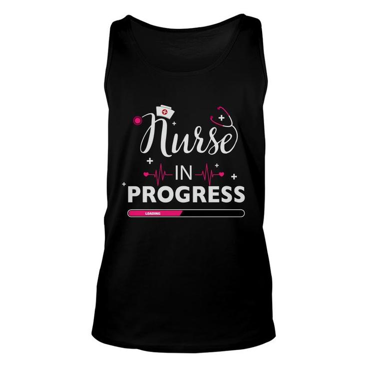 Nurse In Progress Nurses Day Pink Heartbeat Unisex Tank Top