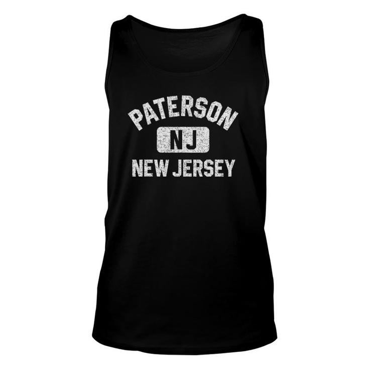 Paterson Nj New Jersey Gym Style Distressed White Print Unisex Tank Top