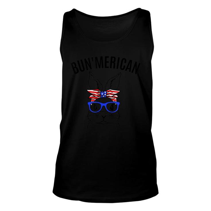 Patriotic Bunny Rabbit Red White Blue July 4Th Memorial Day  Unisex Tank Top
