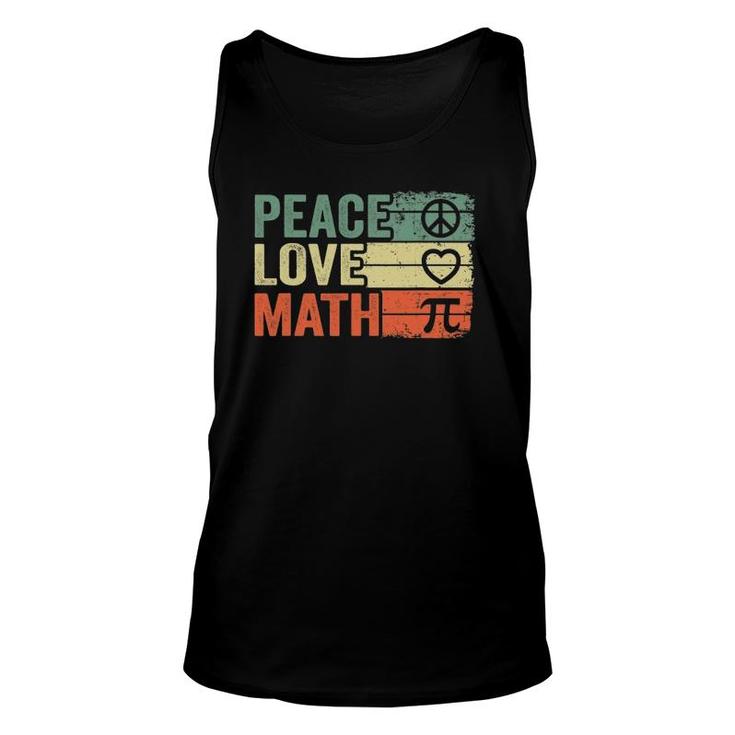 Peace Love Math Vintage Math Nerd Retro Funny Math Teacher Unisex Tank Top