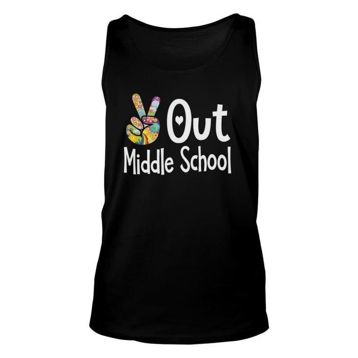 Peace Out Middle School - Last Day Of School - Graduate 2021 Ver2 Unisex Tank Top
