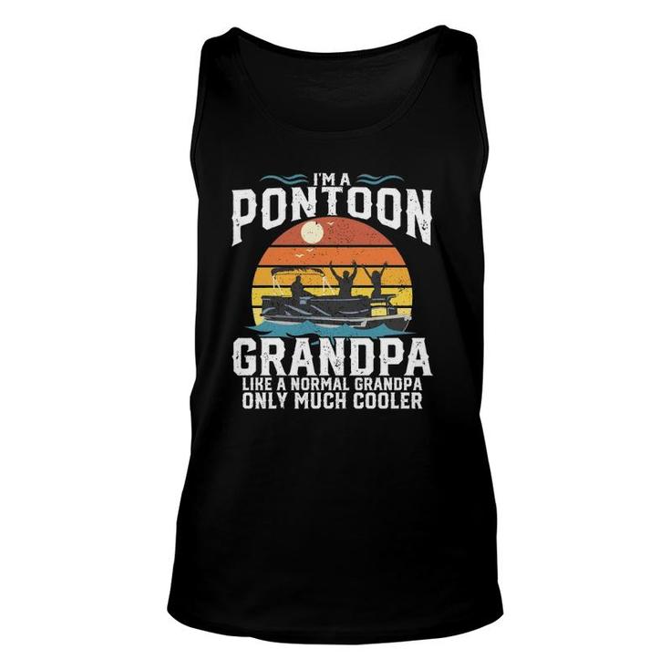 Pontoon Grandpa Captain Retro Funny Boating Fathers Day Gift Unisex Tank Top
