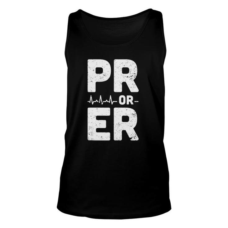 Mens Pr Or Er Heartbeat Personal Record Weightlifting Tank Top